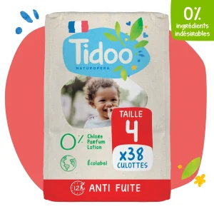 Tidoo Culotte d’Apprentissage Écologique Taille 4 / 8-15Kg 38 Unités