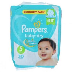30 Couches Baby-Dry Junior Pampers T5 (11 – 25Kg)