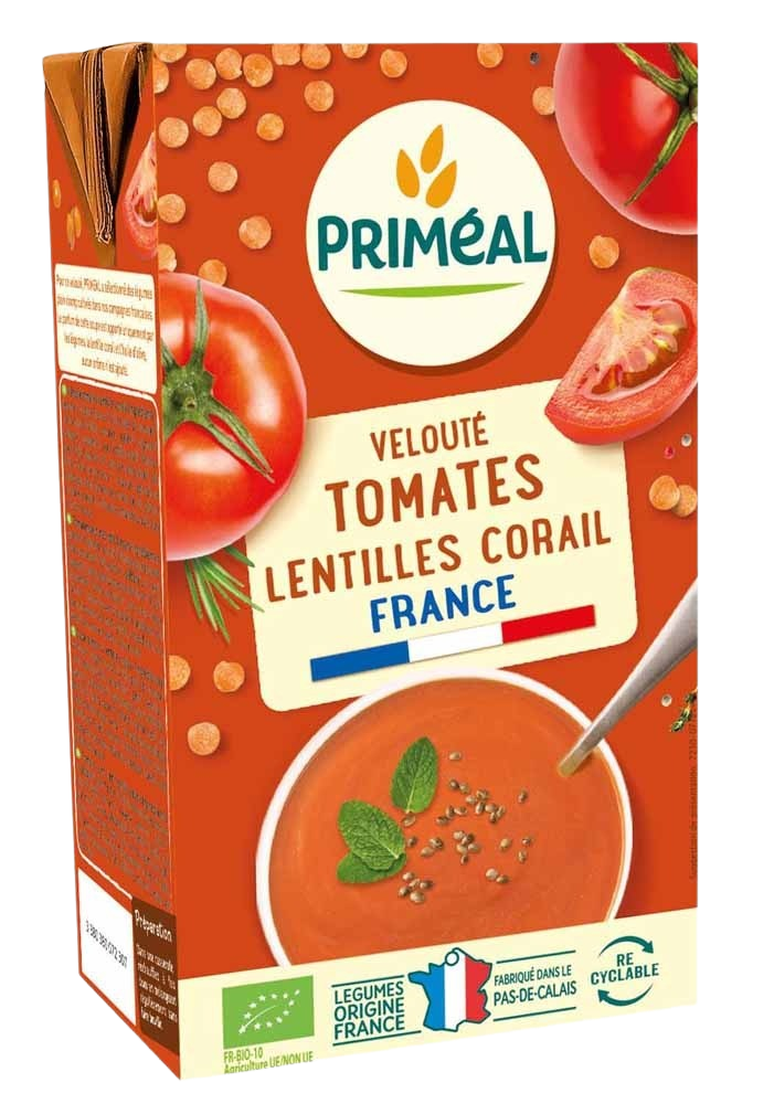 Primeal Velouté Tomate & Lentilles Corail 1L