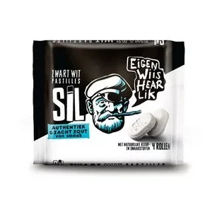 SIL zwartwit pastilles rol 4-pack 4 x 33 gr
