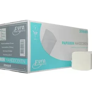 Euro papieren handdoek z-vouw tissue wit 2 laags 21×24 cm 3180 stuks