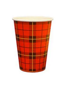 Kartonnen bekers ruit / rood 180 cc 153000 (2500 stuks)