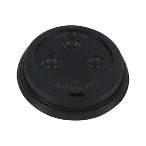 Deksel zwart 70.3 mm + drinkgat voor hotcup 180 ml