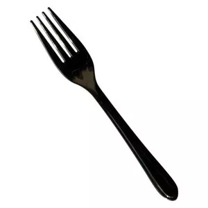 Plastic vork zware kwaliteit zwart 18 cm