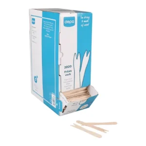 Biodore houten fritesvorkjes 80 mm (2000 stuks)
