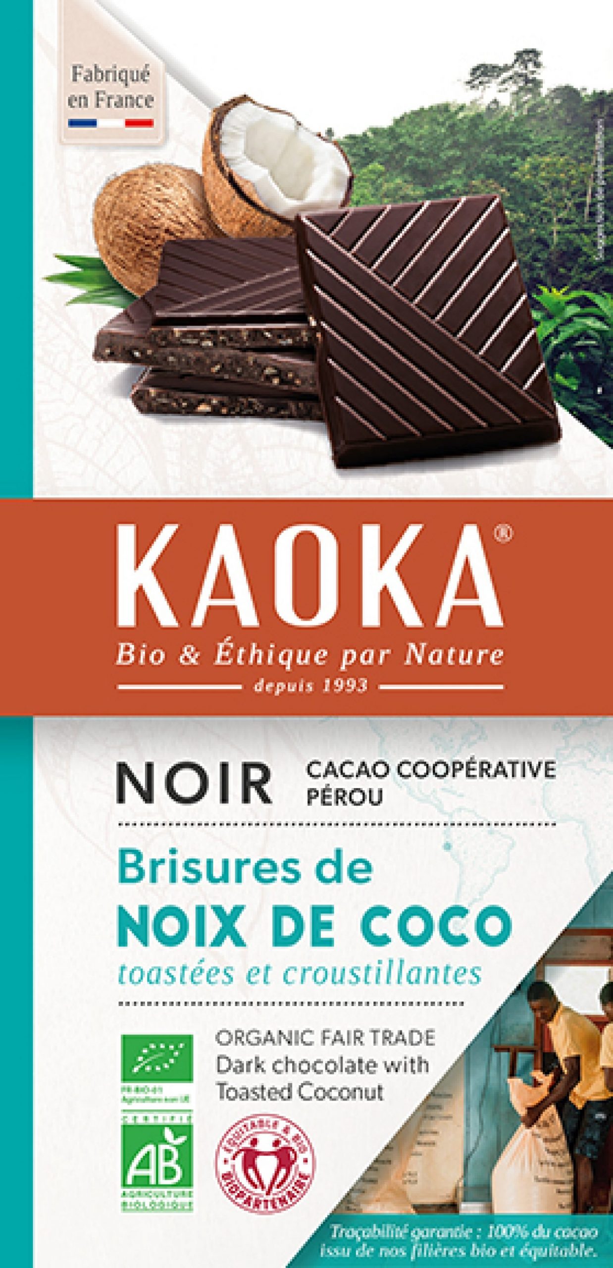 Kaoka Noir Noix de Coco 100G