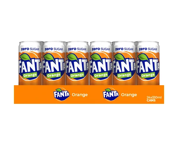 Fanta zero orange blik (24x 33cl)
