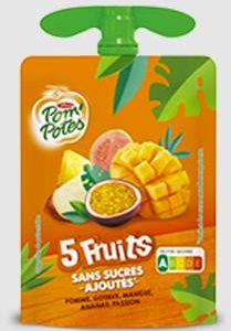 Gourde  de 5 Fruits Exotiques Sans Sucres Ajoutés Pom’Potes  90g