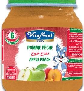 Petit Pot Pomme Pêche Sans Gluten ni lactose VitaMeal 130g