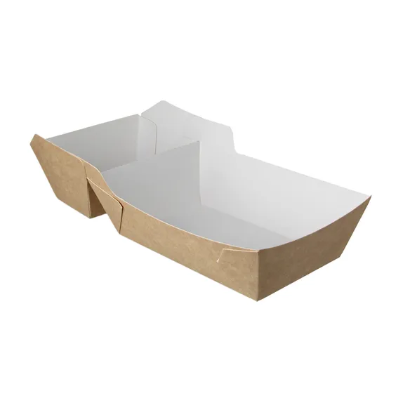 Frietbakje A22 kraft/wit BIO (A9+saus)(400 stuks)