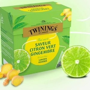 Thé Vert Saveur Citron Vert GinGembre Twinings of London 20 sachets