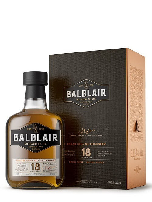 BALBLAIR 18 ANS, single malt whisky 46%