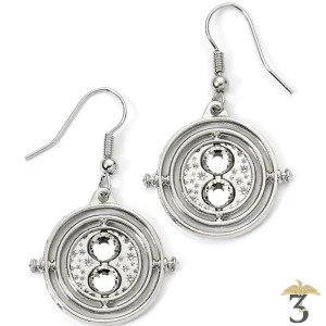 Boucles d’oreilles retourneur de temps argenté