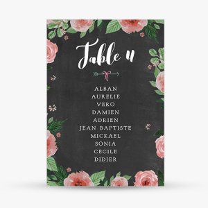 Carte Plan de table Ardoise