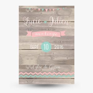 Couverture livret de messe Vintage Wood