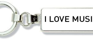 Porte-clés  »I Love Music » Blanc
