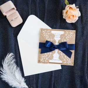 Faire-part Ciselé Glitter Dentelle WPL0067G