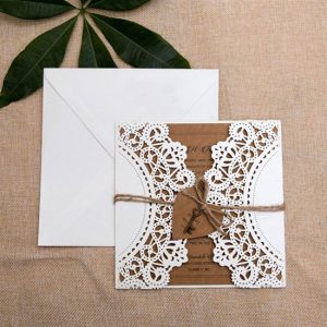 Faire-part Ciselé Napperon WPL0067