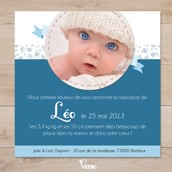 Faire-part de Naissance Rétro – à partir de 1.85€ l’unité – Image 3