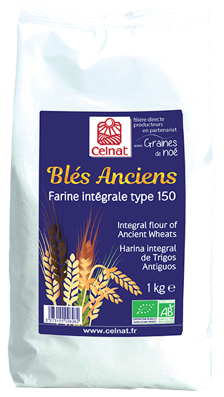 Celnat Farine Intégrale Blés Anciens Type 150 1Kg