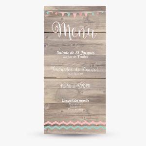 Menu Vintage Wood – à partir de 0.95€ l’unité