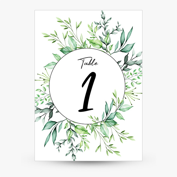 Numéros de table Feuillage