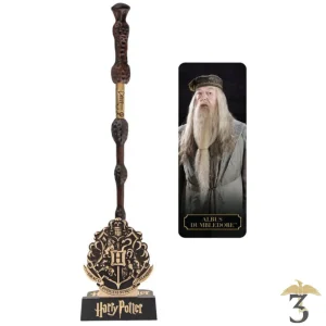 Stylo baguette albus dumbledore + socle et marque page lenticulaire
