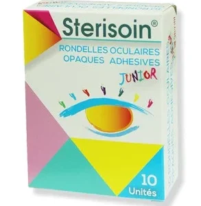 STERISOIN COMPRESSES OCULAIRES OPAQUES JUNIOR 10 UNITES