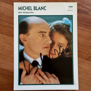 Dédicace – Autographe – Rare carte signée au feutre noir par Michel Blanc – Format 13×18