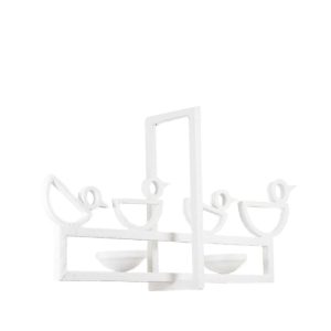 Lustre en plâtre de forme rectangulaire à décor d’oiseaux.LS62652409P