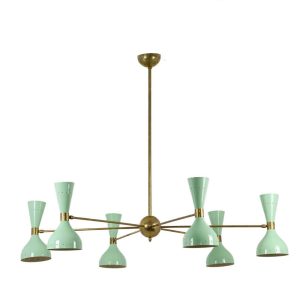Lustre rayonnant de forme diabolo à 12 lumières. Contemporain. LS65881156T