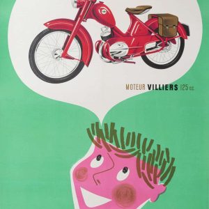 Affiche Originale, Gouju et Amalric, Castor, Vélomoteurs, Motos, Motocycle, Mobylette, Bécane, Deux Roues, Moteur, Motard, Biker, Pilote, Rêve, 1956