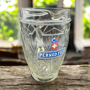 Ancien grand pichet broc publicitaire en verre – Pernod fils – Des années 1940/50 – Pastis – Décoration Café/Bistrot/Bar – Vintage