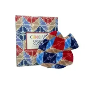 Colors HotBag Cuore, Borsa per l‘Acqua Calda, 1 Litro, Blu e Rosso, Tasca Laterale per le Mani