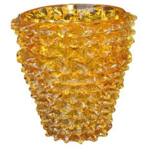 vase verre de Murano rostrato orange abricot