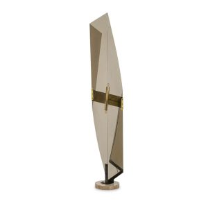 Giuseppe Calonaci, Lampadaire en plexiglass plié fumé. Années 1970 LS64742409Z