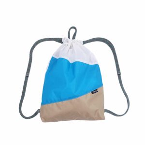 Sac à dos éco-responsable léger de randonnée – Upcyclé – Fabriqué en France – Bleu/Blanc